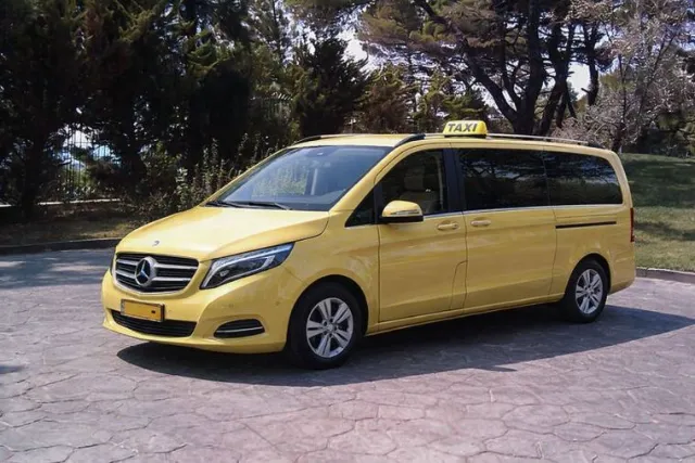 Mercedes taxi and minivan of Supreme Athens Taxi Greece